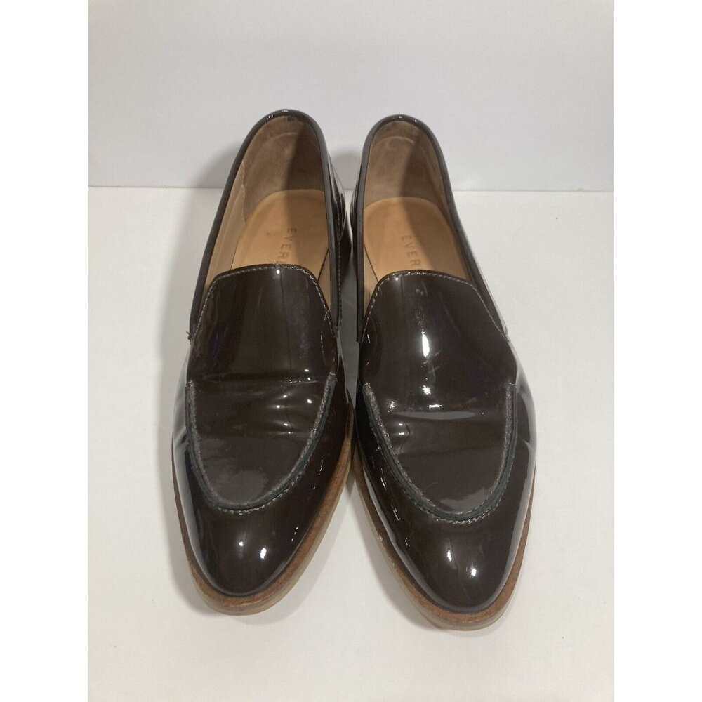 Everlane Italy Brown Patent Leather Loafers Size 8.5